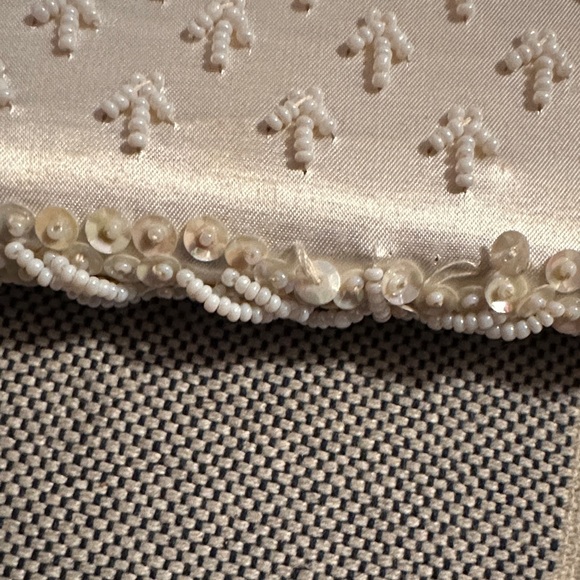 Walborg Ivory Satin Beaded Evening Clutch - Picture 4 of 4